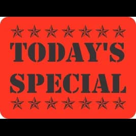 Todays Special Promo Label 1.5X2 IN Black Fluorescent Red 1000 Count/Roll 20 Rolls/Case 20000 Count/Case