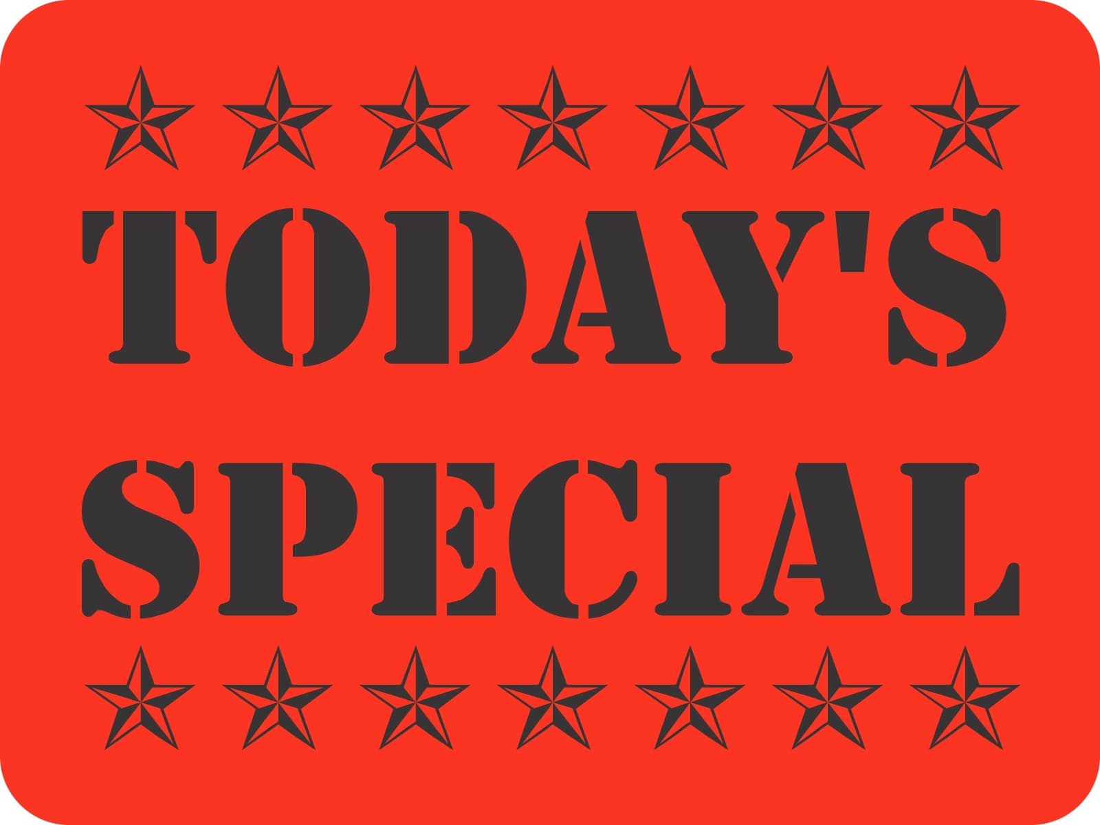 Todays Special Promo Label 1.5X2 IN Black Fluorescent Red 1000 Count/Roll 20 Rolls/Case 20000 Count/Case