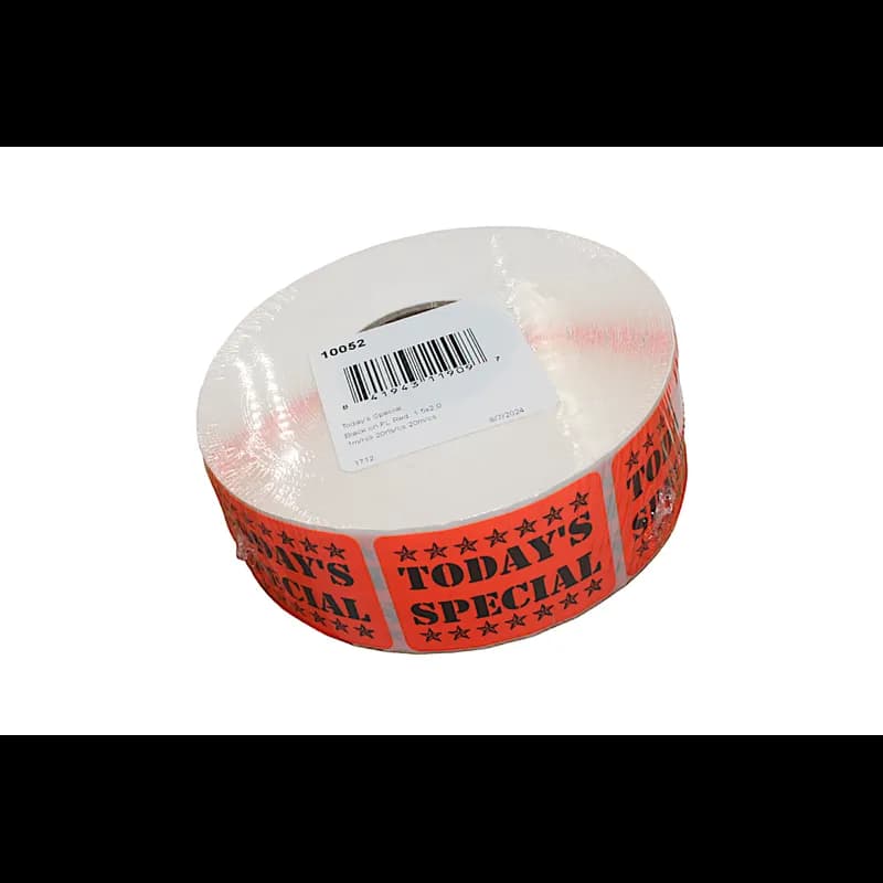 Todays Special Promo Label 1.5X2 IN Black Fluorescent Red 1000 Count/Roll 20 Rolls/Case 20000 Count/Case