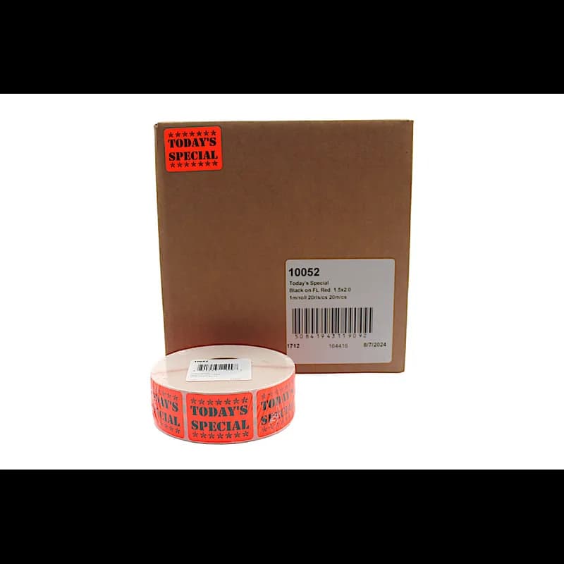 Todays Special Promo Label 1.5X2 IN Black Fluorescent Red 1000 Count/Roll 20 Rolls/Case 20000 Count/Case