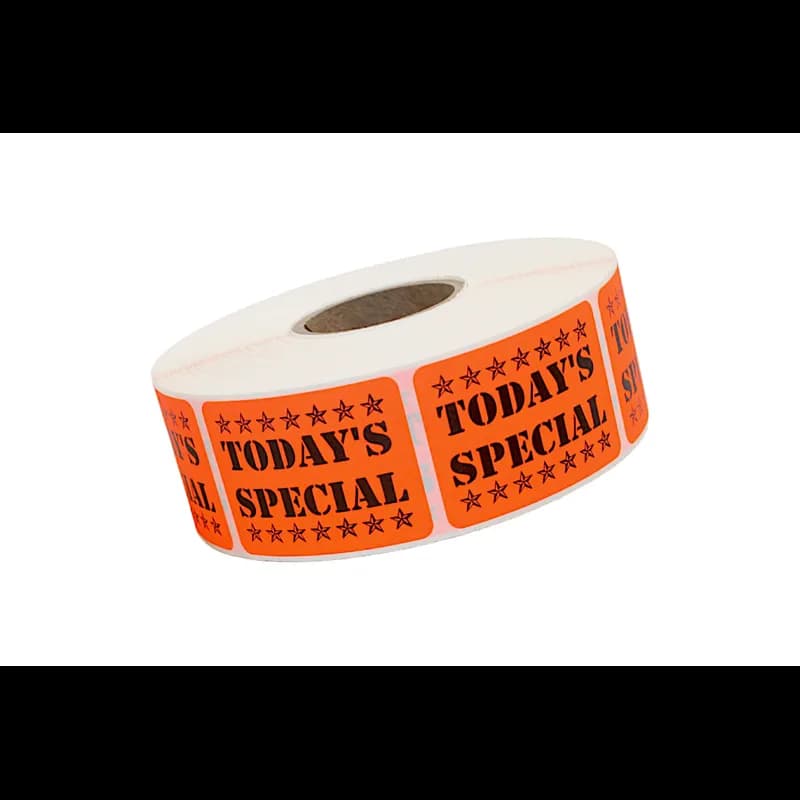 Todays Special Promo Label 1.5X2 IN Black Fluorescent Red 1000 Count/Roll 20 Rolls/Case 20000 Count/Case