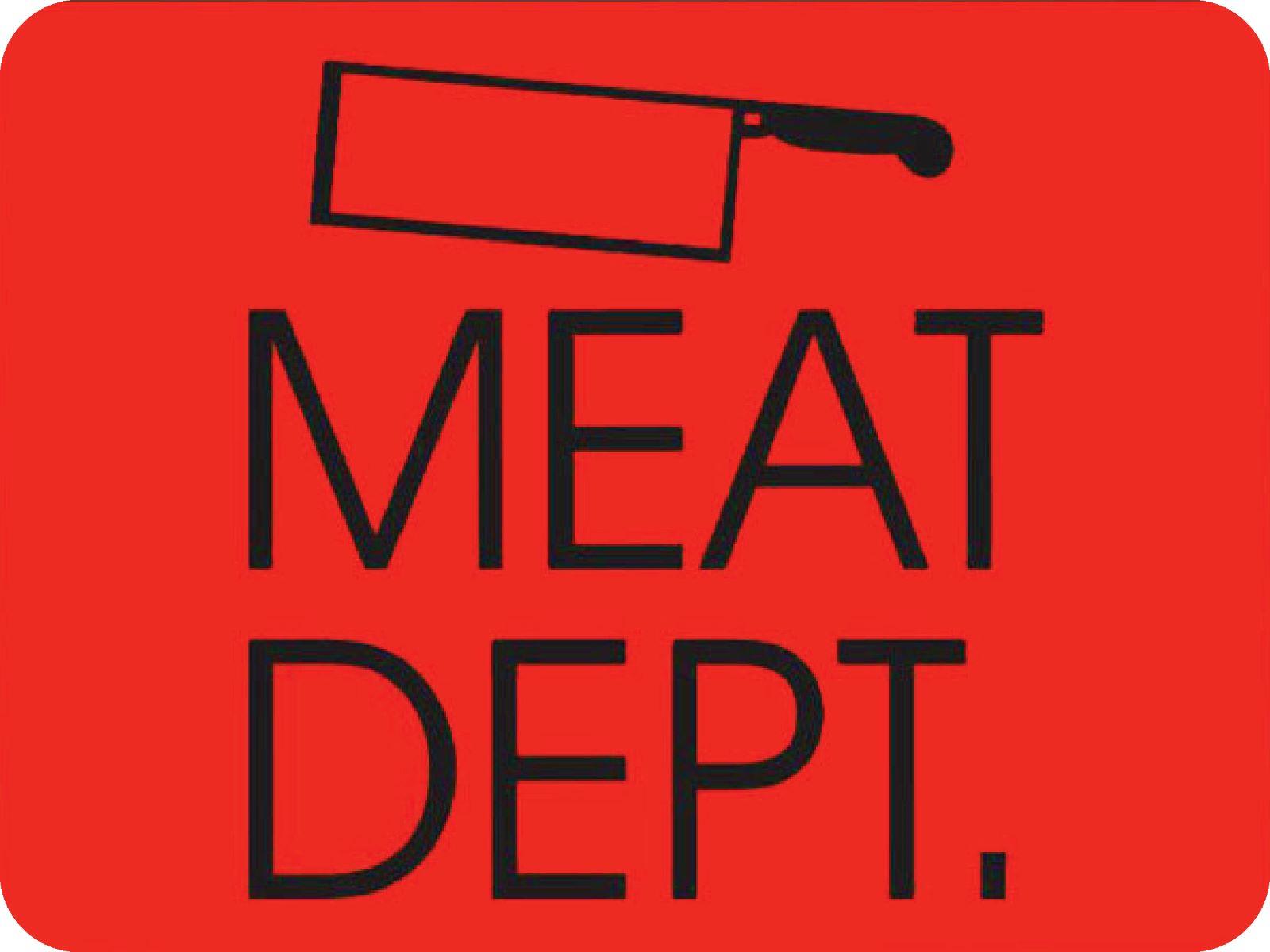 Meat Dept. Meat Label 1.5X2 IN Black Fluorescent Red 1000 Count/Roll 20 Rolls/Case 20000 Count/Case