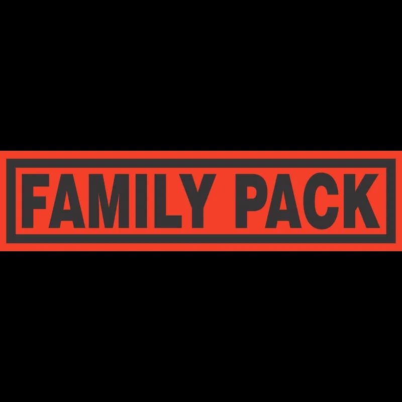 Family Pack Meat General Purpose Label 1X4 IN Black Fluorescent Red Rectangle 500 Count/Roll 25 Rolls/Case