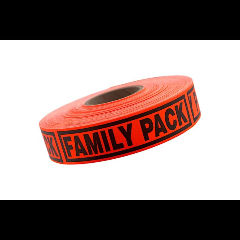 Family Pack Meat General Purpose Label 1X4 IN Black Fluorescent Red Rectangle 500 Count/Roll 25 Rolls/Case