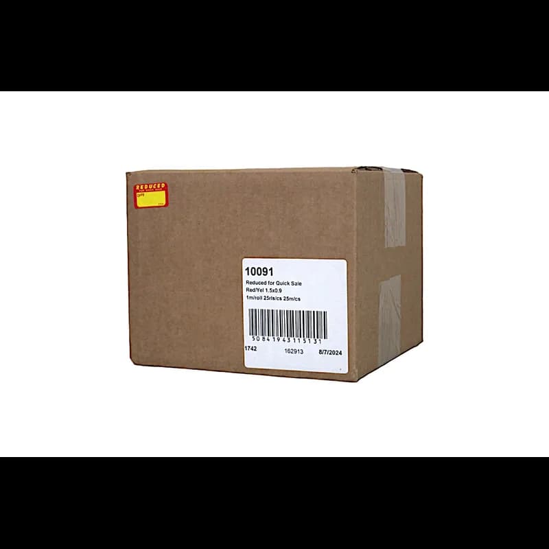 Reduced for Quick Sale Promo Write In Label 1.5X0.9 IN Red Yellow 1000 Count/Roll 25 Rolls/Case 25000 Count/Case