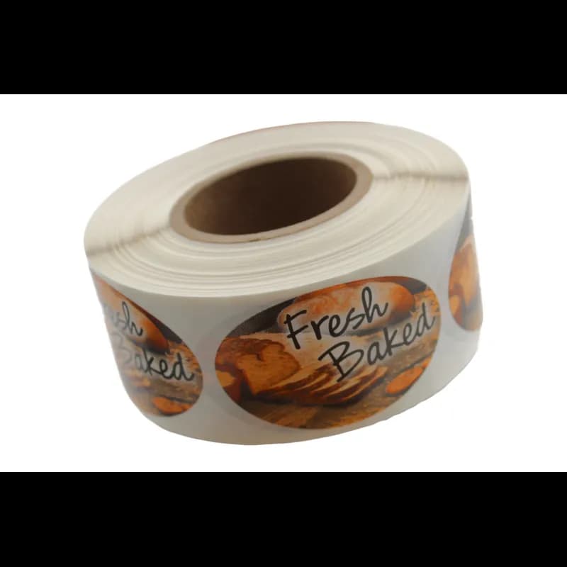 Fresh Baked Bakery Label 1.25X2 IN Oval 4 Color Process 500 Count/Roll 20 Rolls/Case 10000 Count/Case