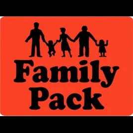 Family Pack Meat Value Family Label 1.5X2 IN Black Fluorescent Red With People 500 Count/Roll 20 Rolls/Case