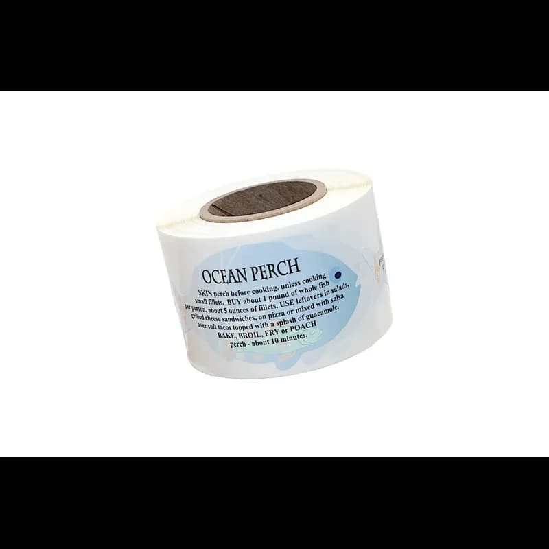 Ocean Perch Meat Fish Recipe Label 1.75X3.125 IN Fish 4 Color Process 250 Count/Roll 12 Rolls/Case 3000 Count/Case