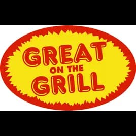 Great On The Grill Meat Grilling Label 1.25X2 IN Red Yellow Oval 1000 Count/Roll 20 Rolls/Case 20000 Count/Case