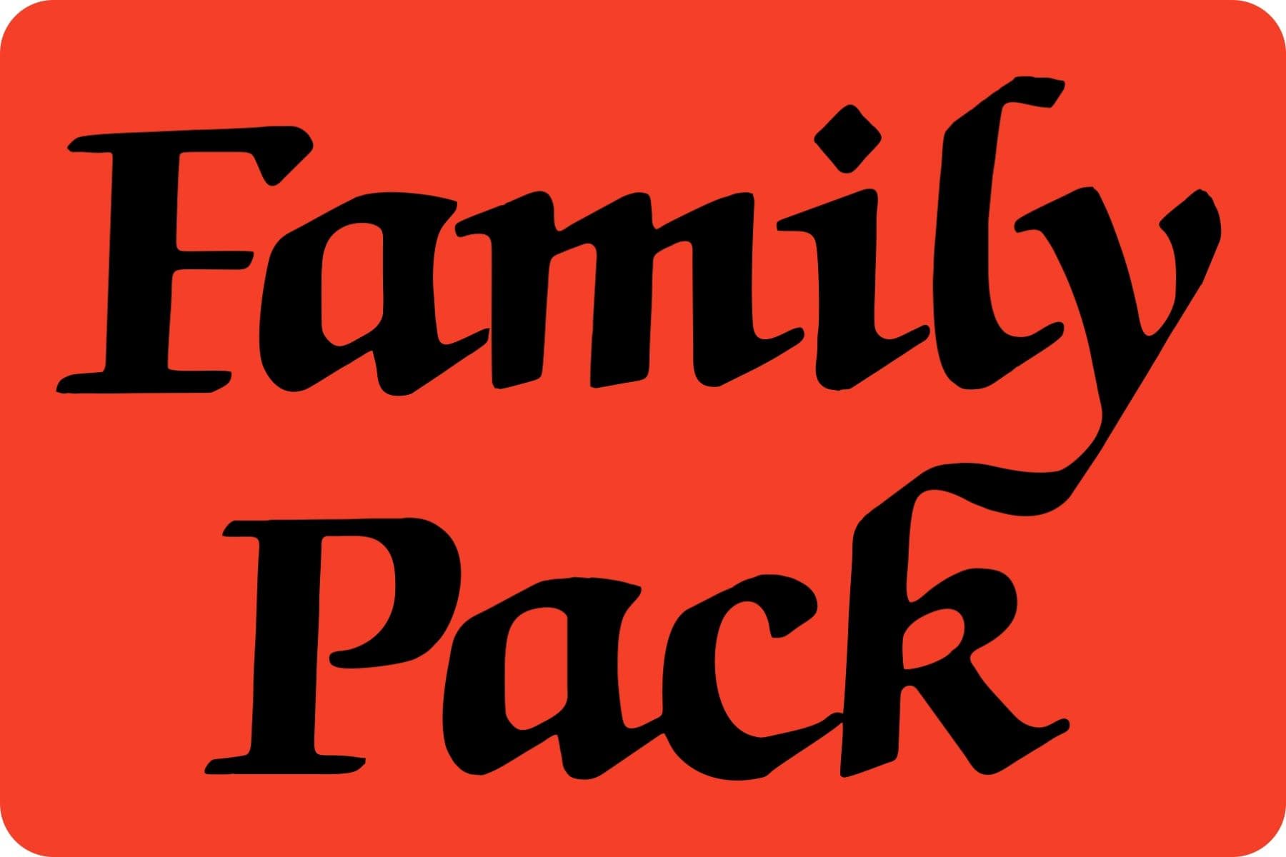 Family Pack Meat Value Family Label 3X2 IN Black Fluorescent Red 500 Count/Roll 20 Rolls/Case 10000 Count/Case