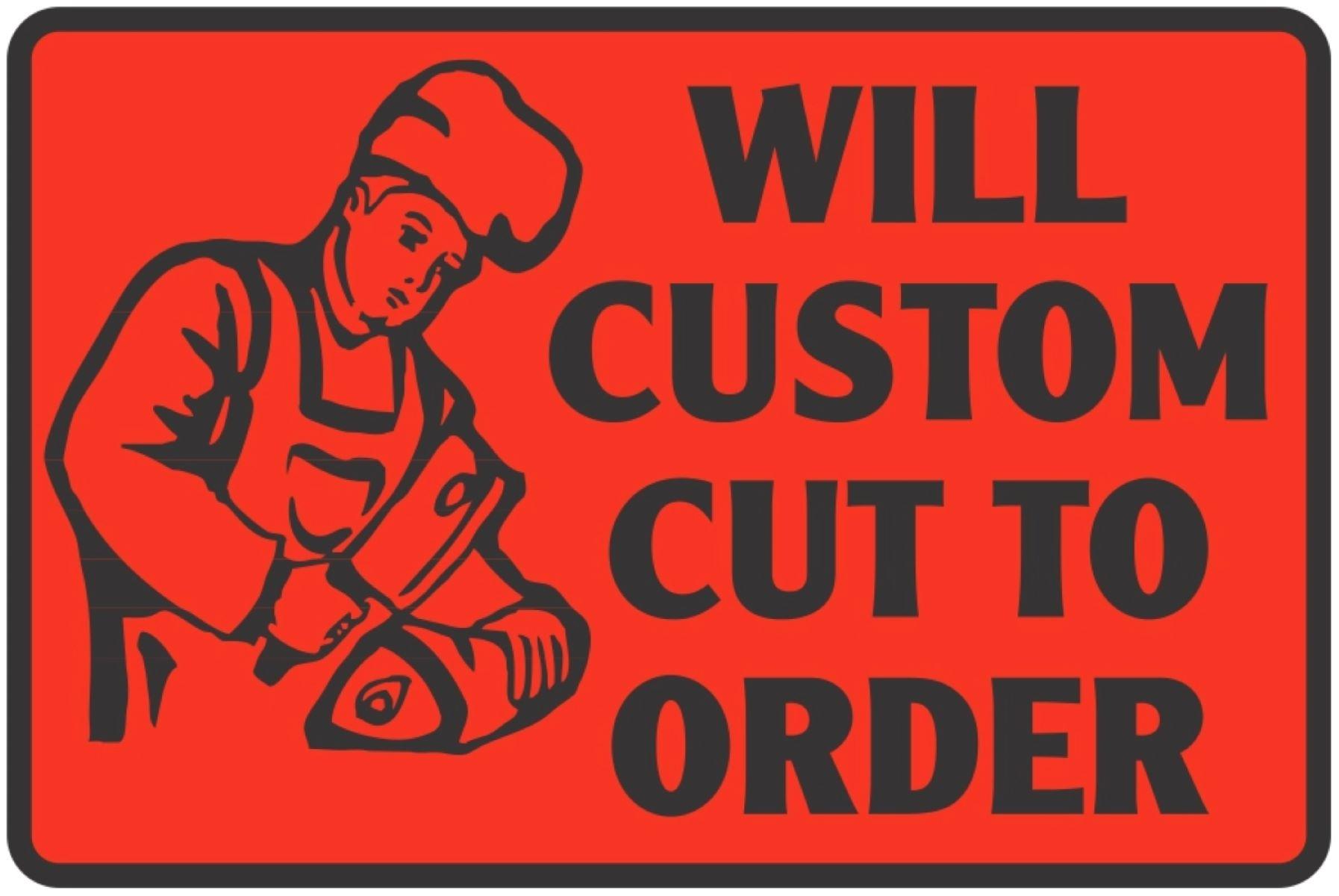 Will Custom Cut to Order Meat Label 3X2 IN Black Fluorescent Red 500 Count/Roll 20 Rolls/Case 10000 Count/Case