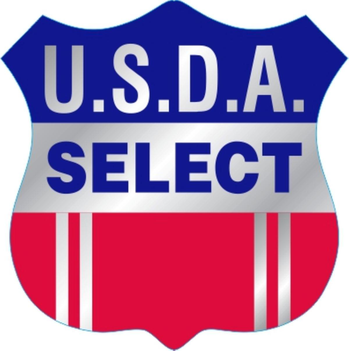 USDA Select Meat Label 1.3X1.3 IN Red Blue Silver Shield 1000 Count/Roll 25 Rolls/Case 25000 Count/Case