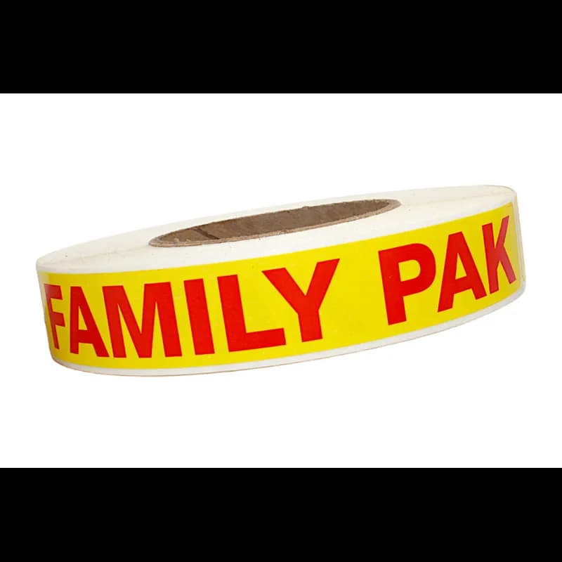 Family Pak Meat Value Family Label 1X7 IN Red Yellow 500 Count/Roll 10 Rolls/Case 5000 Count/Case
