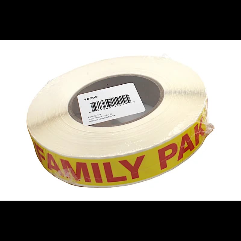 Family Pak Meat Value Family Label 1X7 IN Red Yellow 500 Count/Roll 10 Rolls/Case 5000 Count/Case