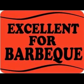 Excellent for Barbeque Meat Label 1.5X2 IN Black Fluorescent Red Wave 500 Count/Roll 20 Rolls/Case 10000 Count/Case