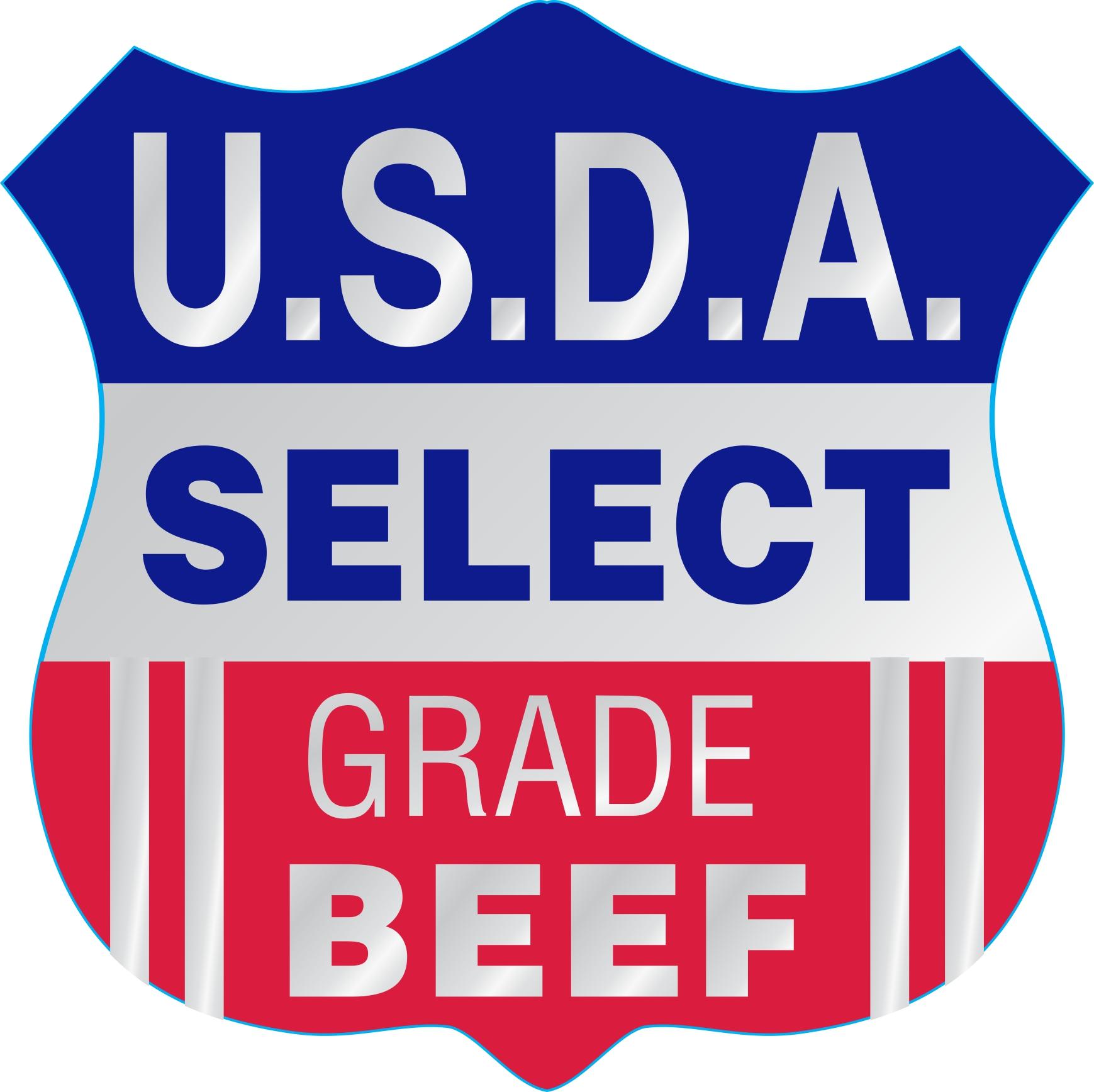 USDA Select Grade Beef Meat Label 1.3X1.3 IN Red Blue Silver Shield 1000 Count/Roll 25 Rolls/Case 25000 Count/Case