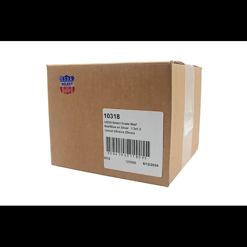 USDA Select Grade Beef Meat Label 1.3X1.3 IN Red Blue Silver Shield 1000 Count/Roll 25 Rolls/Case 25000 Count/Case