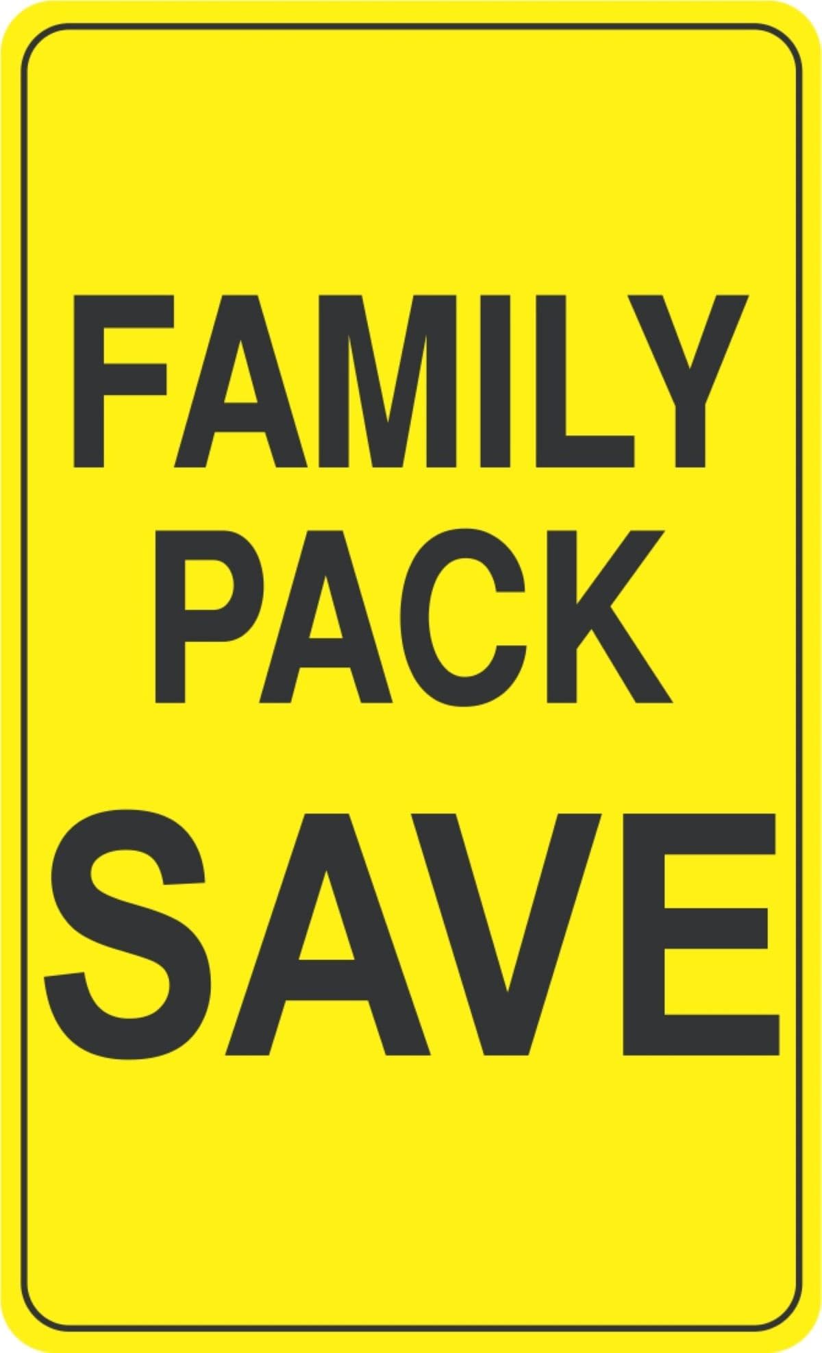 Family Pack Save Meat Value Family Label 2.2X3.6 IN Yellow Black 250 Count/Roll 20 Rolls/Case 5000 Count/Case