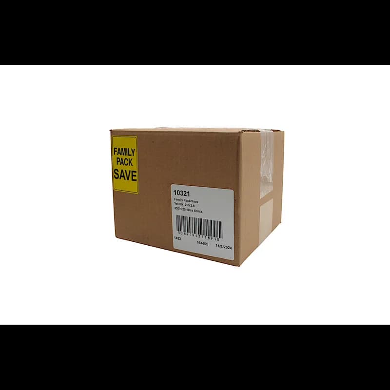 Family Pack Save Meat Value Family Label 2.2X3.6 IN Yellow Black 250 Count/Roll 20 Rolls/Case 5000 Count/Case