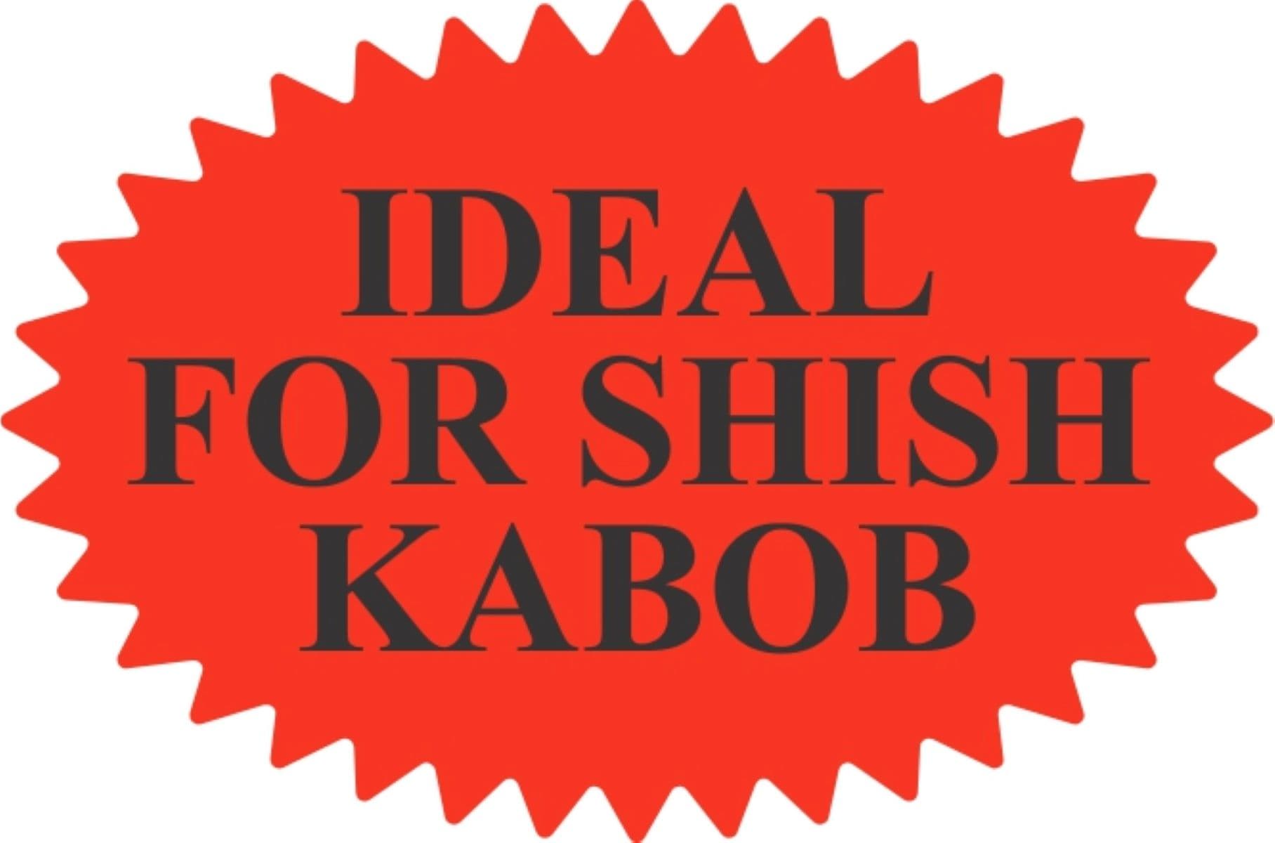 Ideal for Shish Kabob Meat Label 1.5X2.25 IN Black Fluorescent Red Burst 500 Count/Roll 10 Rolls/Case 5000 Count/Case