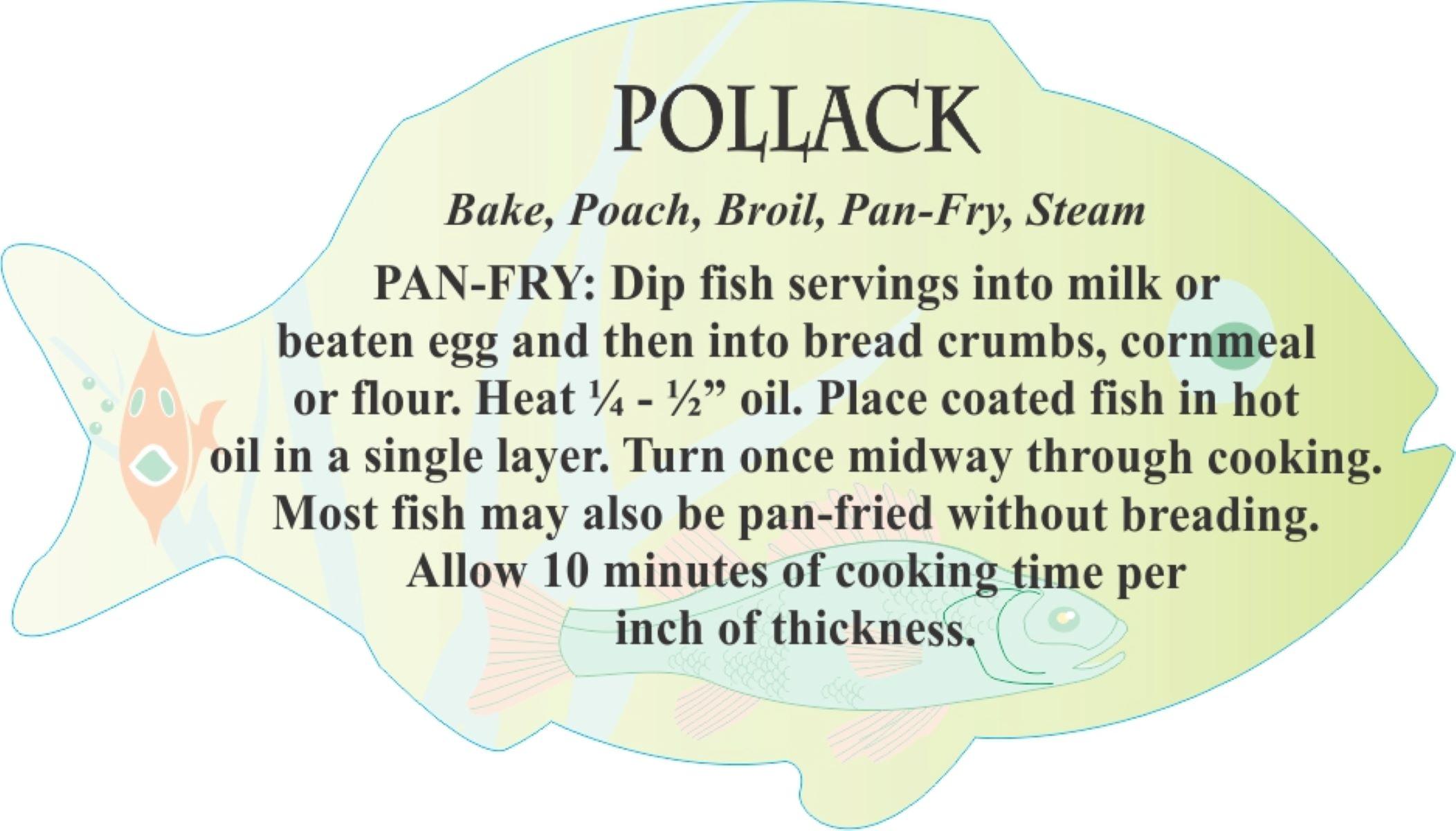 Pollock Meat Fish Recipe Label 1.75X3.125 IN Fish 4 Color Process 250 Count/Roll 12 Rolls/Case 3000 Count/Case