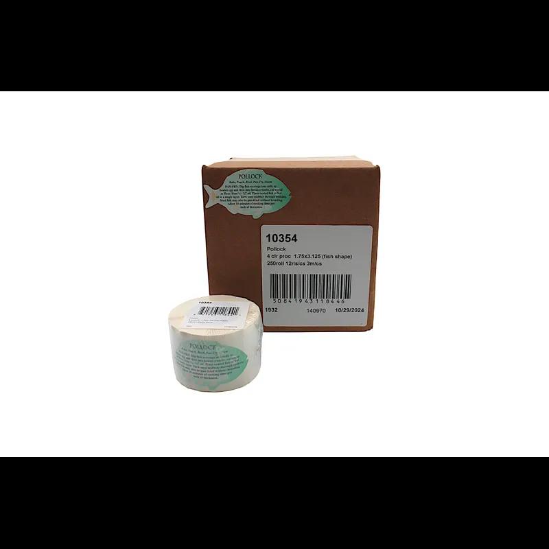 Pollock Meat Fish Recipe Label 1.75X3.125 IN Fish 4 Color Process 250 Count/Roll 12 Rolls/Case 3000 Count/Case
