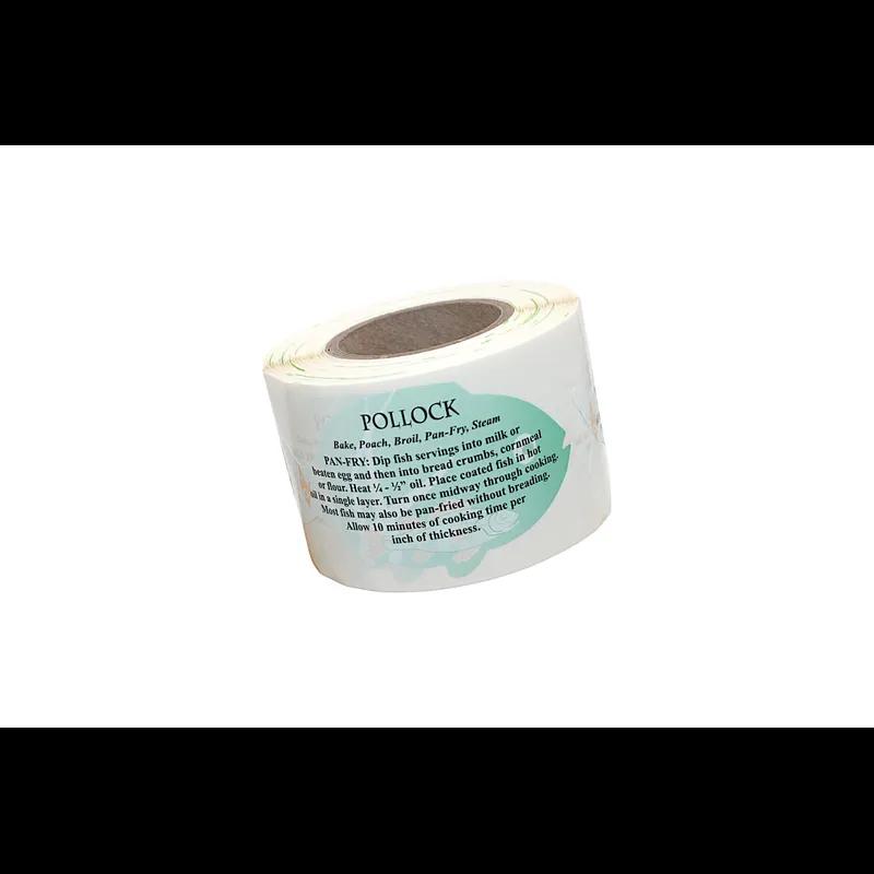 Pollock Meat Fish Recipe Label 1.75X3.125 IN Fish 4 Color Process 250 Count/Roll 12 Rolls/Case 3000 Count/Case