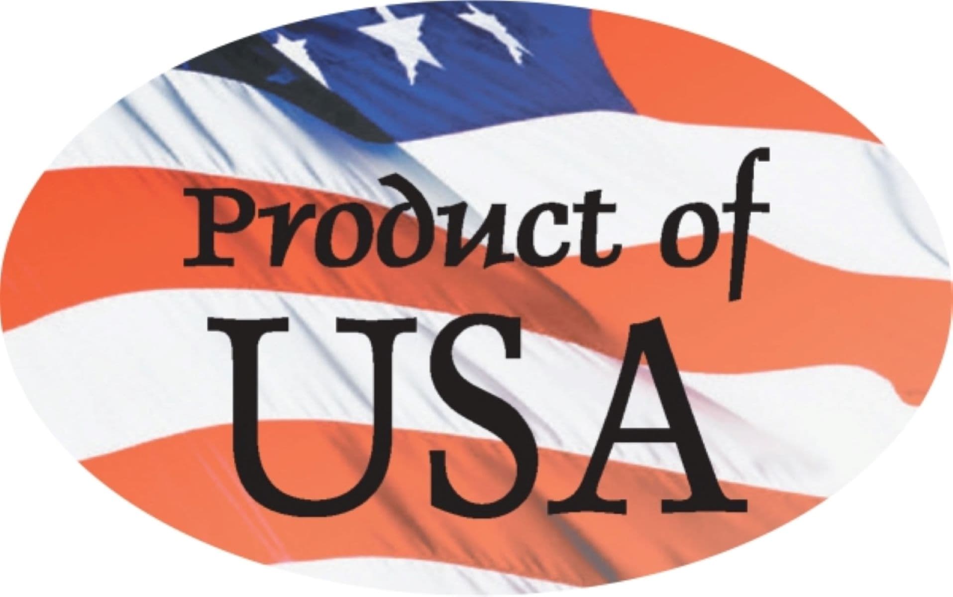 Product of USA Meat Origin Label 1.25X2 IN Oval 4 Color Process 500 Count/Roll 20 Rolls/Case 10000 Count/Case