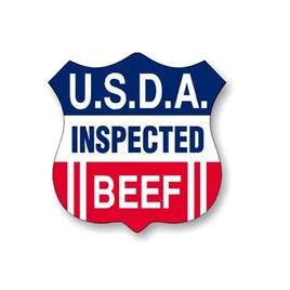 U.S.D.A. Inspected Beef Label 1.3X1.3 IN Blue White Red Adhesive 1000/Roll