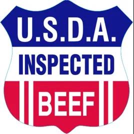 USDA Inspected Beef Meat Label 1.3X1.3 IN Red White Shield 1000 Count/Roll 25 Rolls/Case 25000 Count/Case