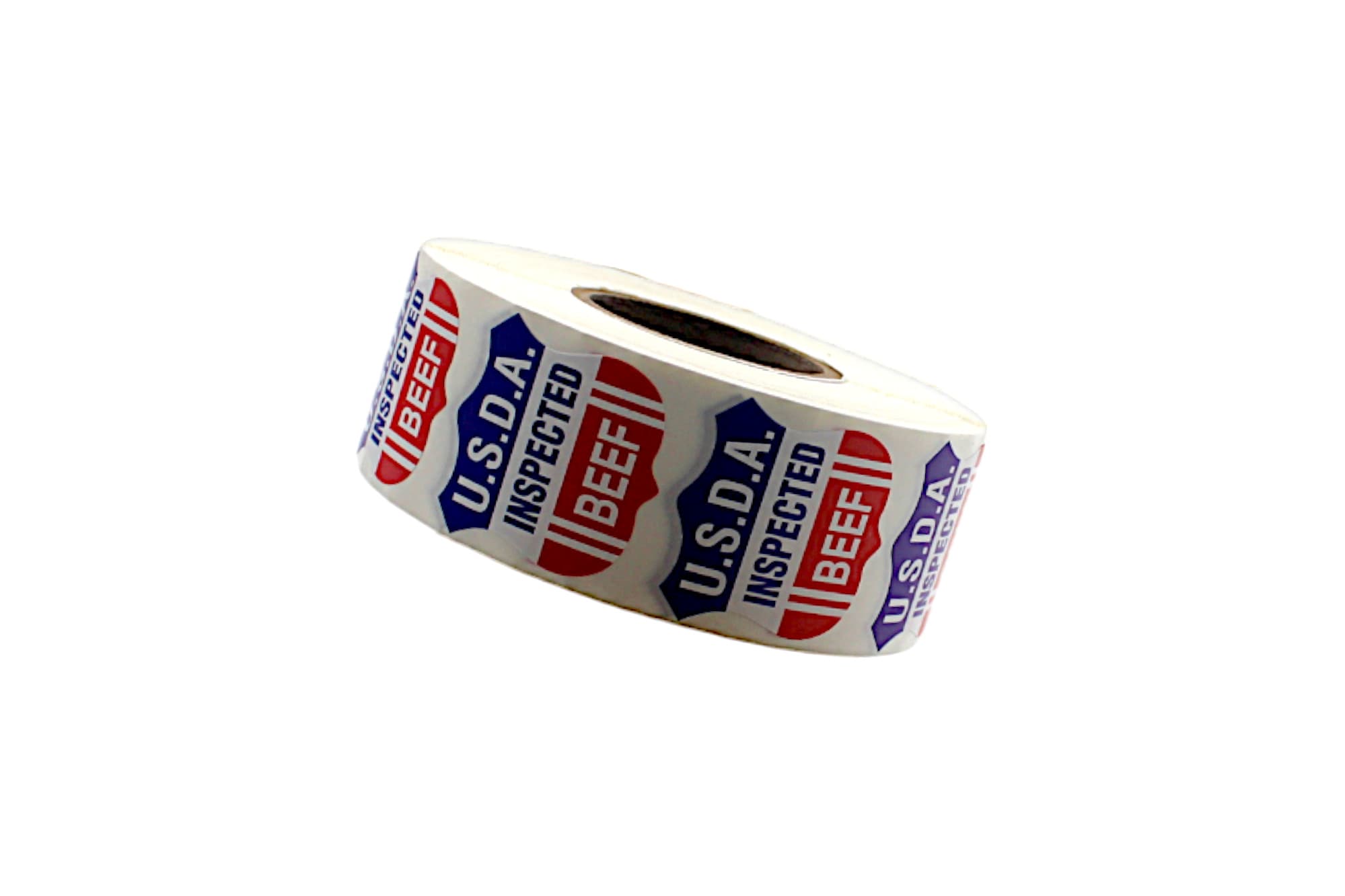 USDA Inspected Beef Meat Label 1.3X1.3 IN Red White Shield 1000 Count/Roll 25 Rolls/Case 25000 Count/Case