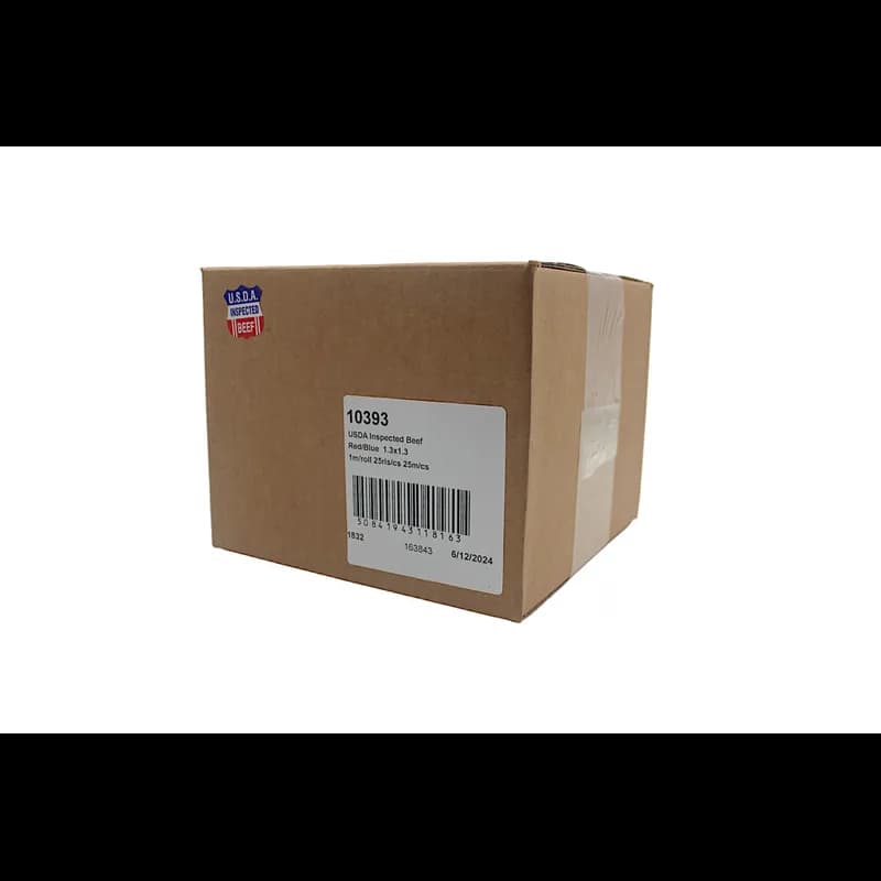 USDA Inspected Beef Meat Label 1.3X1.3 IN Red White Shield 1000 Count/Roll 25 Rolls/Case 25000 Count/Case