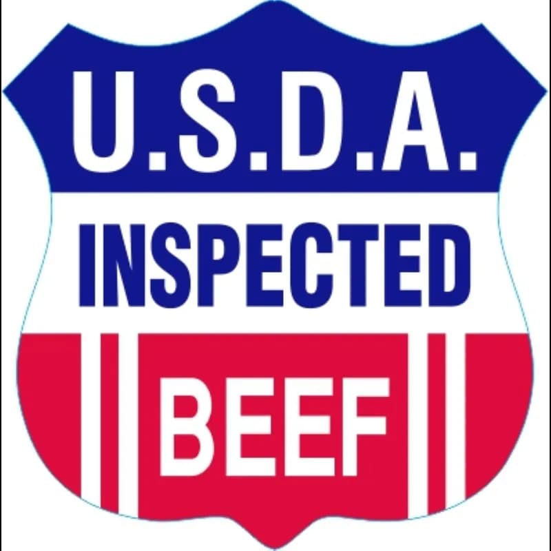 USDA Inspected Beef Meat Label 1.3X1.3 IN Red White Shield 1000 Count/Roll 25 Rolls/Case 25000 Count/Case