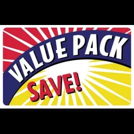 Value Pack Blank Meat Value Family Label 2.2X3.6 IN Yellow Red Blue Black Burst 500 Count/Roll 20 Rolls/Case