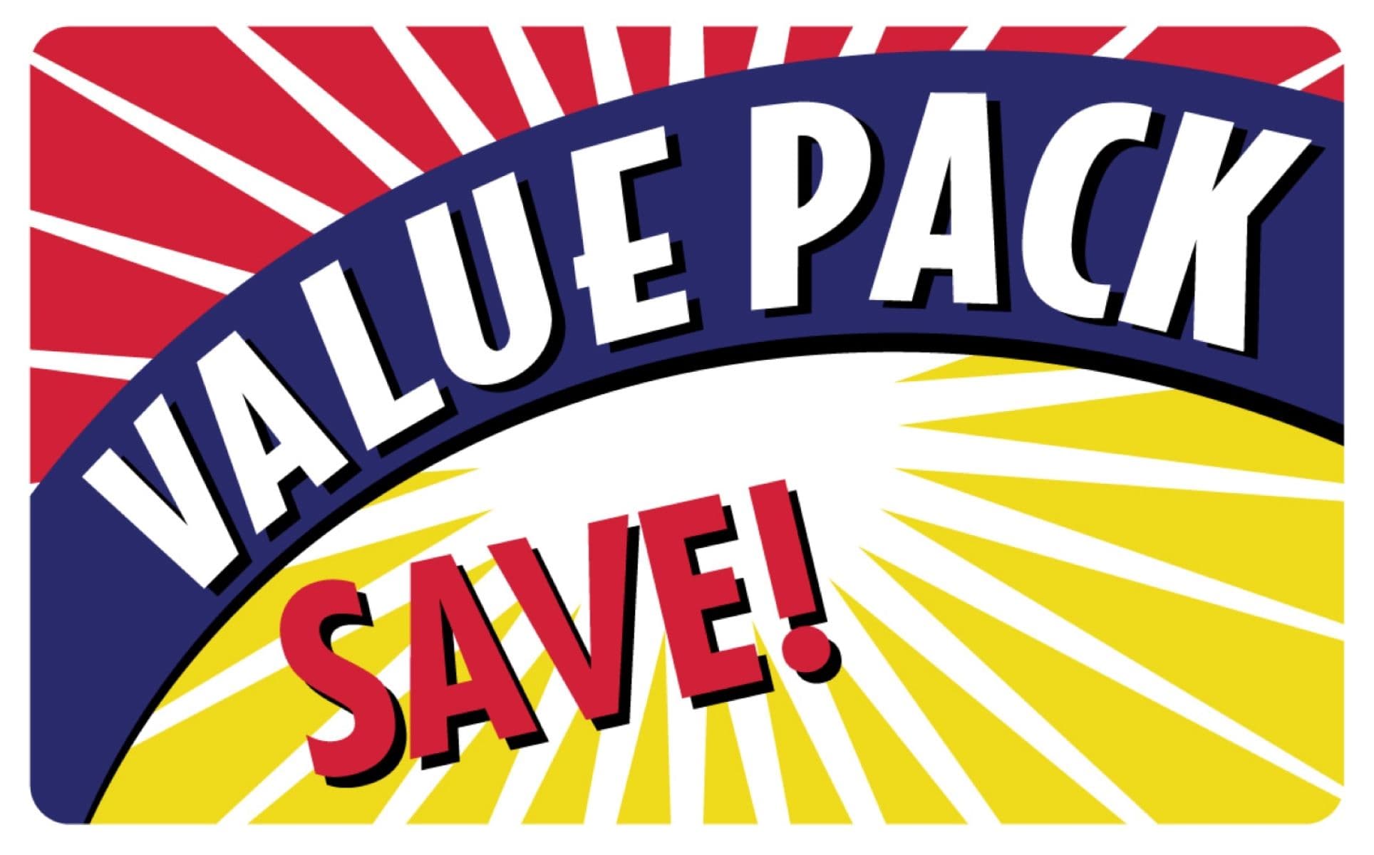 Value Pack Blank Meat Value Family Label 2.2X3.6 IN Yellow Red Blue Black Burst 500 Count/Roll 20 Rolls/Case