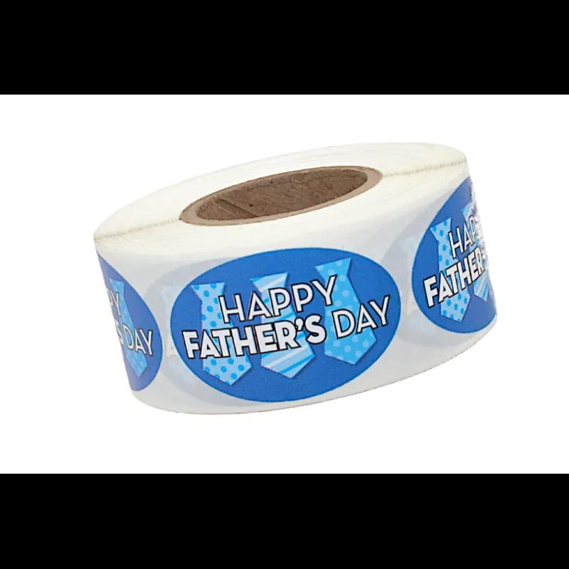 Happy Father's Day Holiday Label 1.25X2 IN Oval 4 Color Process 500 Count/Roll 20 Rolls/Case 10000 Count/Case