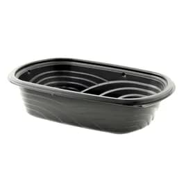 Take-Out Container Base Medium (MED) 32 OZ PP Black Rectangle Microwave Safe 252/Case