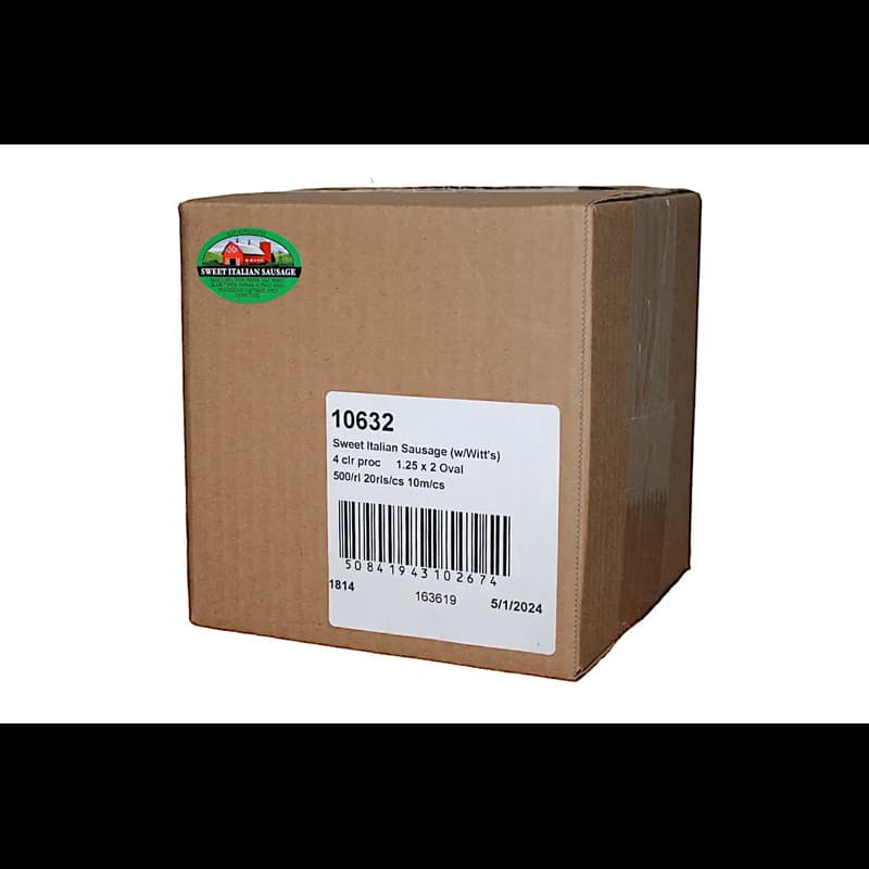 Sweet Italian Sausage With Witts Ingredients Ingredient Label 1.25X2 IN Oval 4 Color Process 500 Count/Roll 20 Rolls/Case