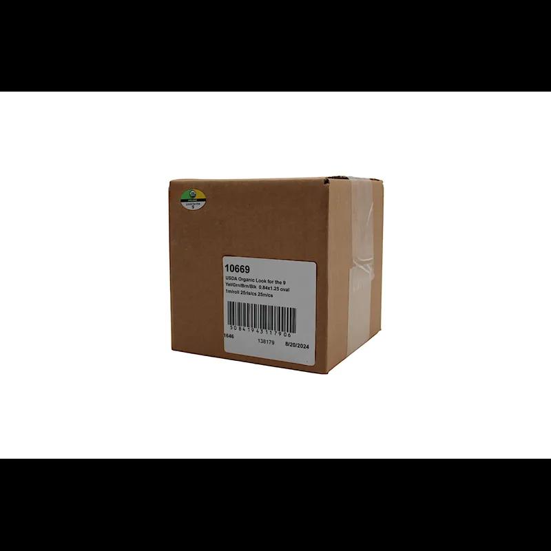 USDA Organic Look For The 9 Produce Label 0.84X1.25X1.25 IN Yellow Green Brown Black Oval 1000 Count/Roll 25 Rolls/Case