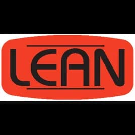 Lean Label 0.625X1.25 IN Black Fluorescent Red Short Oval 1000 Count/Roll 50 Rolls/Case 50000 Count/Case