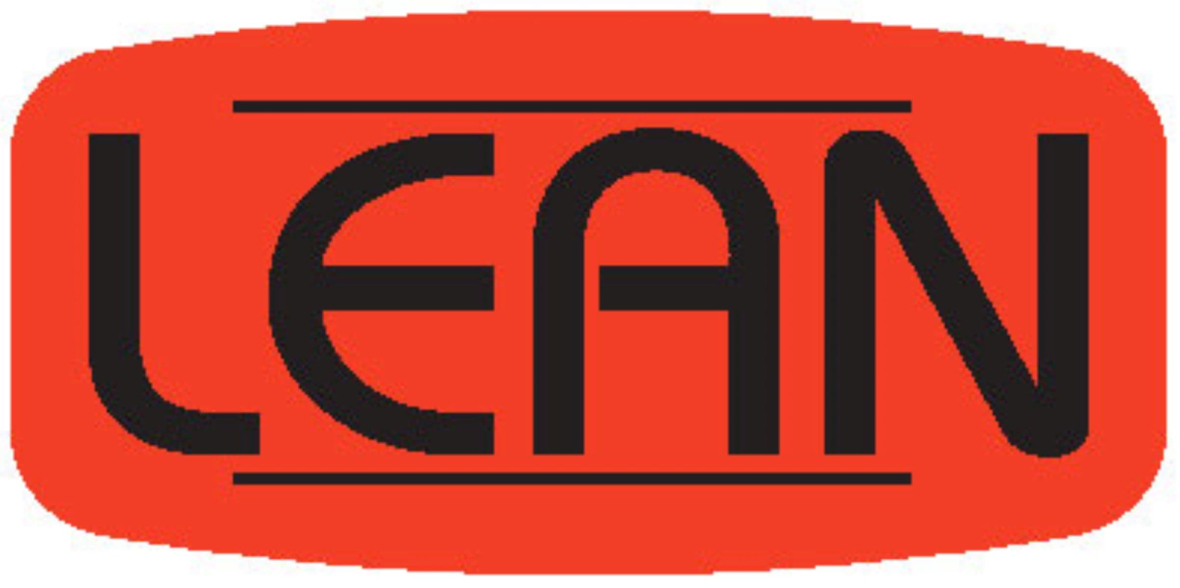 Lean Label 0.625X1.25 IN Black Fluorescent Red Short Oval 1000 Count/Roll 50 Rolls/Case 50000 Count/Case