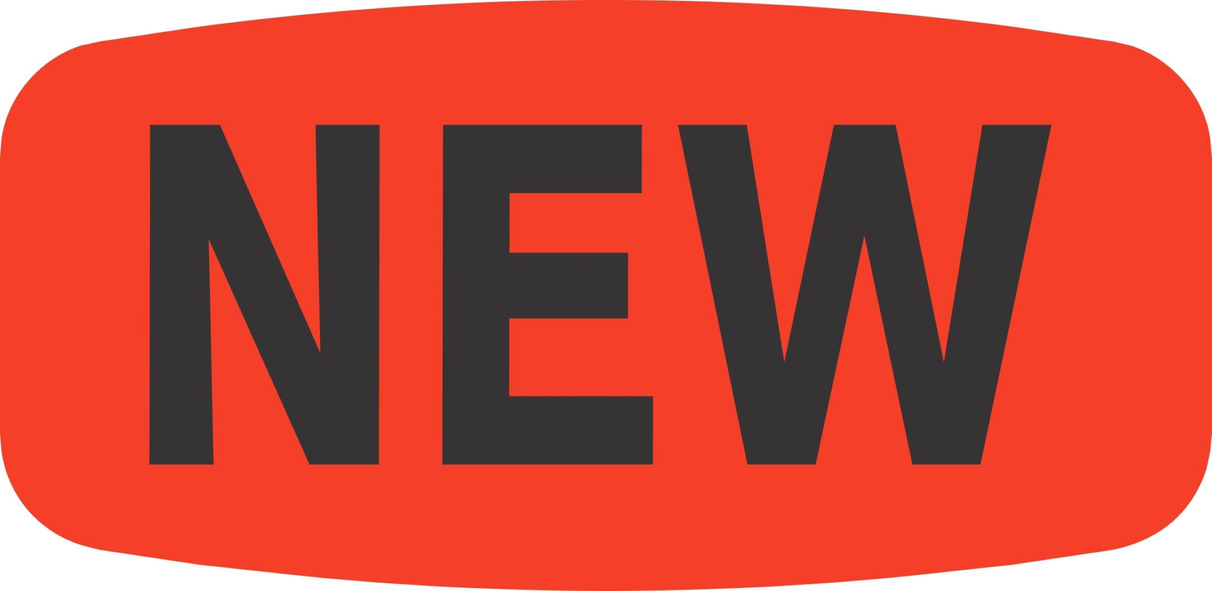 New Label 0.625X1.25 IN Black Fluorescent Red Short Oval 1000 Count/Roll 50 Rolls/Case 50000 Count/Case