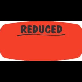 Reduced Write In Label 0.625X1.25 IN Black Fluorescent Red Short Oval Write On 1000 Count/Roll 50 Rolls/Case