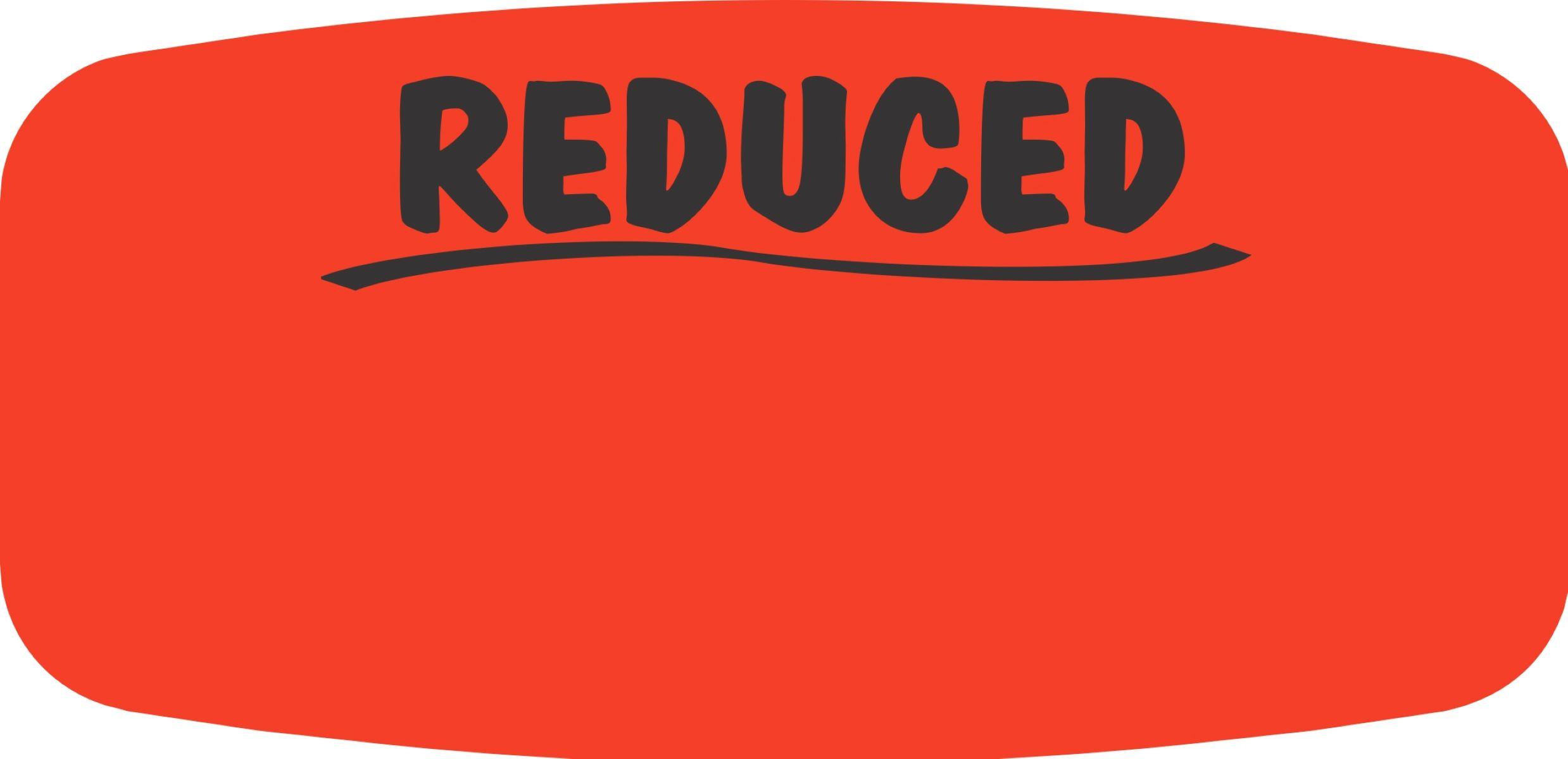 Reduced Write In Label 0.625X1.25 IN Black Fluorescent Red Short Oval Write On 1000 Count/Roll 50 Rolls/Case