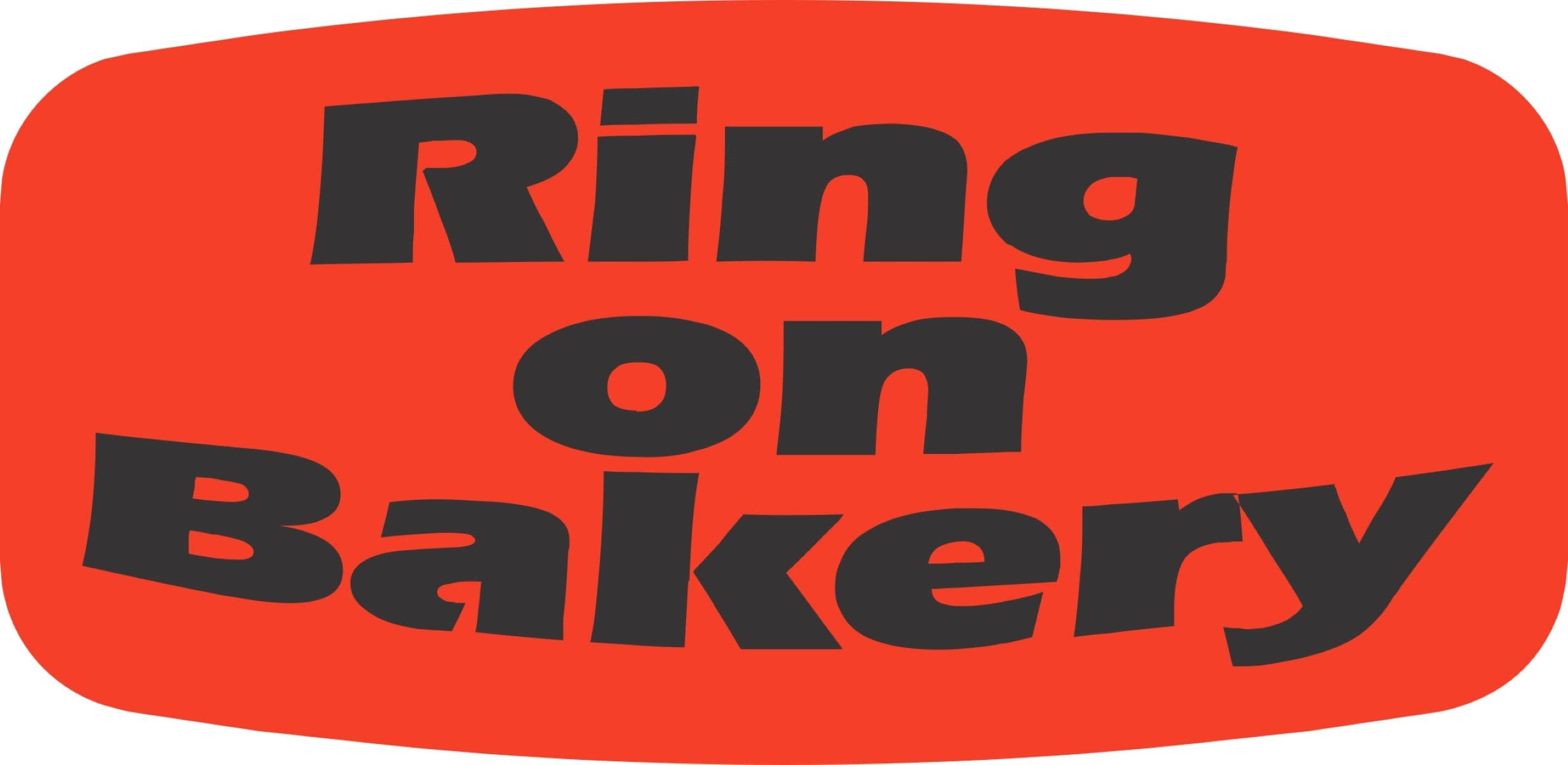 Ring on Bakery Label 0.625X1.25 IN Black Fluorescent Red Short Oval 1000 Count/Roll 50 Rolls/Case 50000 Count/Case