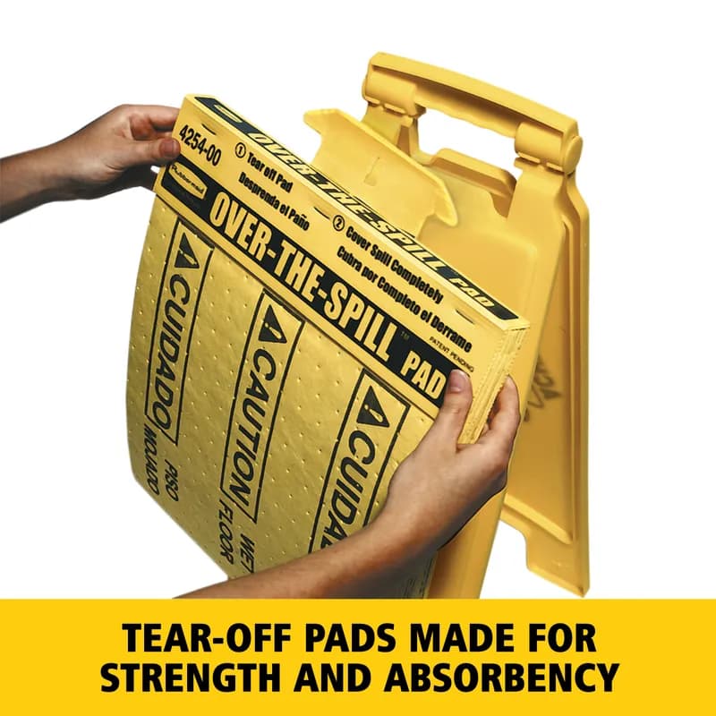 Over the Spill® Absorbent Pad 16X12.6 IN Yellow PP 22 Count/Pack 12 Packs/Case