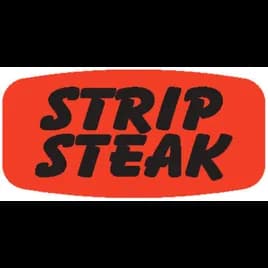Strip Steak Label 0.625X1.25 IN Black Fluorescent Red Short Oval 1000 Count/Roll 50 Rolls/Case 50000 Count/Case