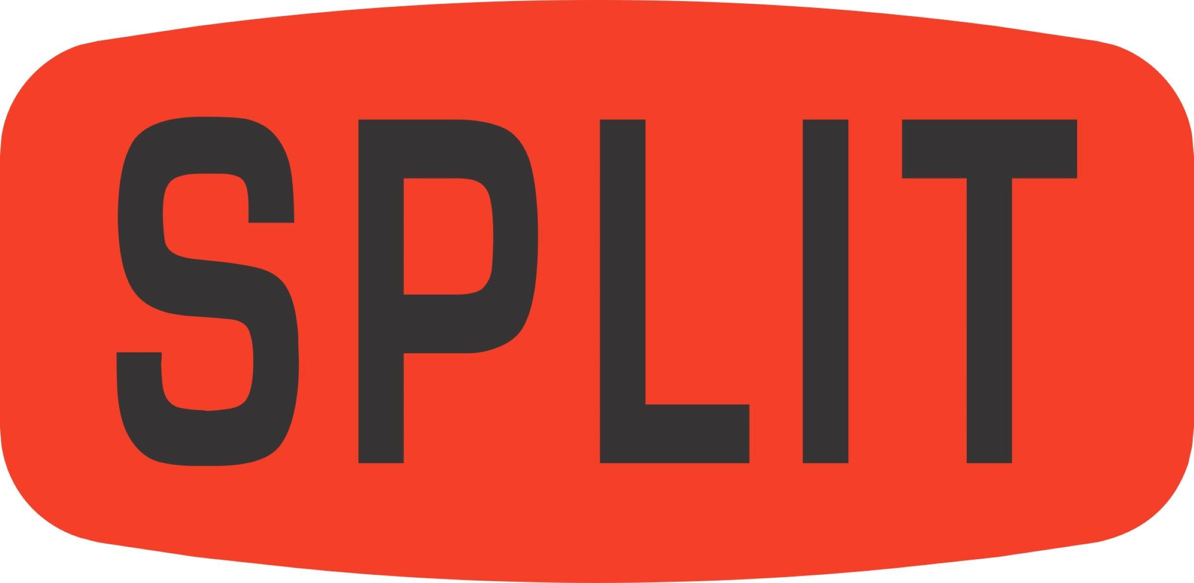 Split Label 0.625X1.25 IN Black Fluorescent Red Short Oval 1000 Count/Roll 50 Rolls/Case 50000 Count/Case