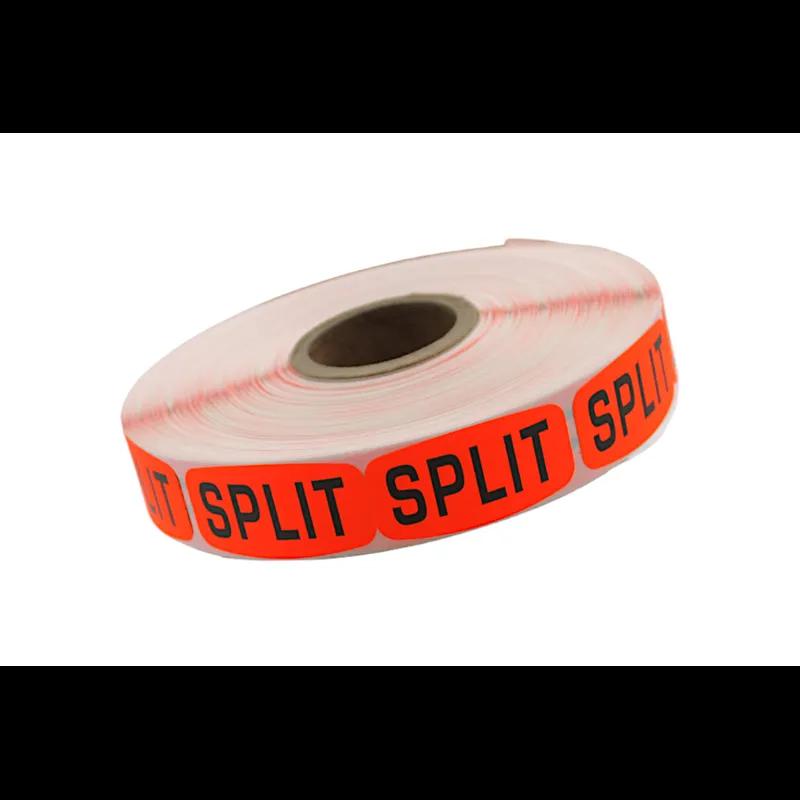Split Label 0.625X1.25 IN Black Fluorescent Red Short Oval 1000 Count/Roll 50 Rolls/Case 50000 Count/Case