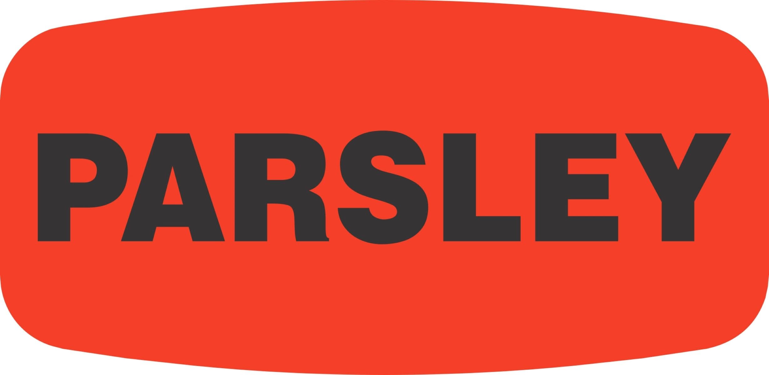 Parsley Label 0.625X1.25 IN Black Fluorescent Red Short Oval 1000 Count/Roll 50 Rolls/Case 50000 Count/Case